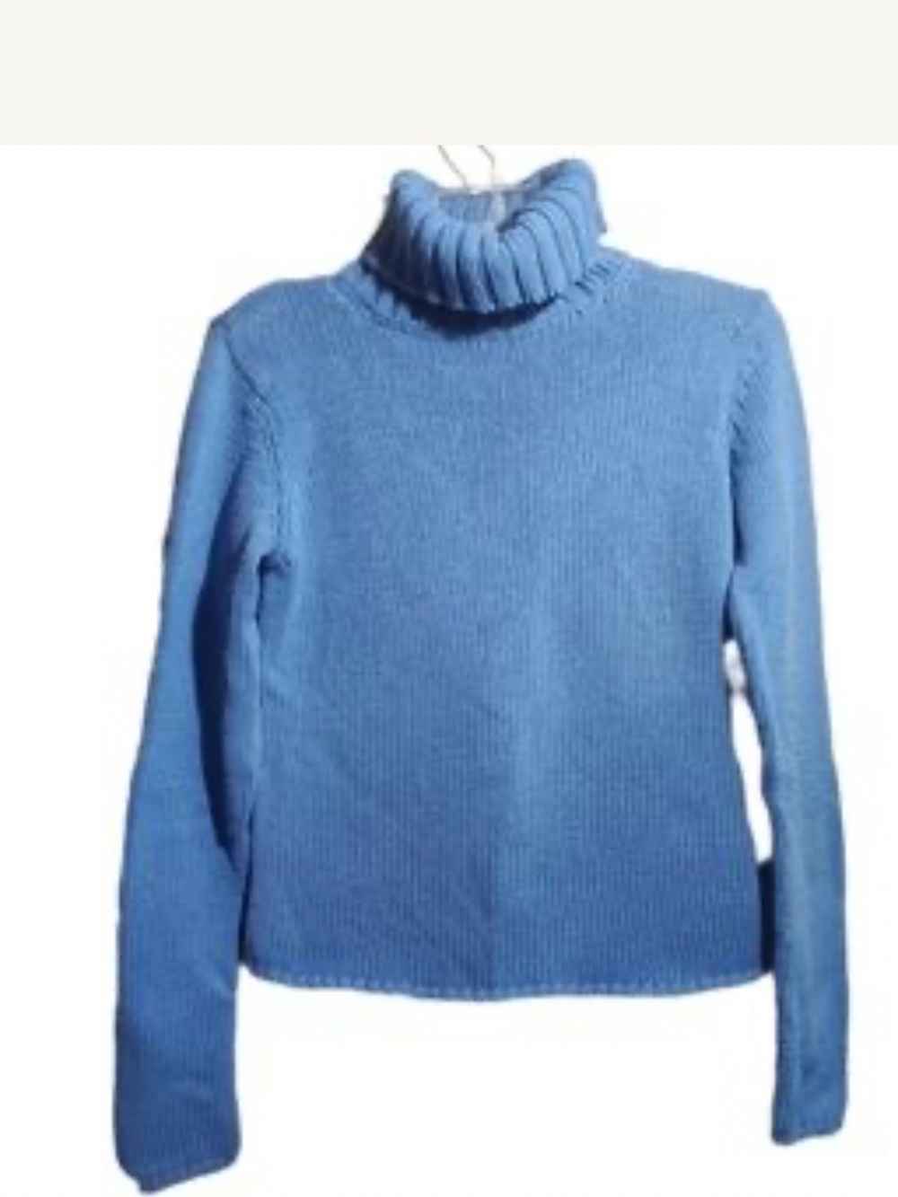 BANANA REPUPLIC Turtle Neck Sweater 100% Cotton Size Medium Robin's Egg Blue EUC